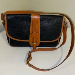 Dooney & Bourke Vintage Brown Leather Flap Crossbody Shoulder Bag